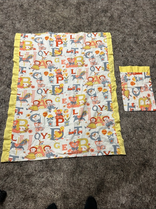 Other - Vintage Alphabet Animal Baby Quilt Raggedy Ann